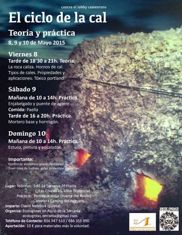 Taller Bioconstrucción Con Cal 8,9,10 Mayo Villar del Arzobispo